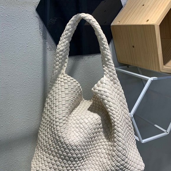 Vegan leather Woven Tote bag